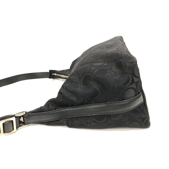 【10MK】Ferragamo Gancini Black Shoulder Bag sku# 85565 (gently used) - Picture 3 of 11